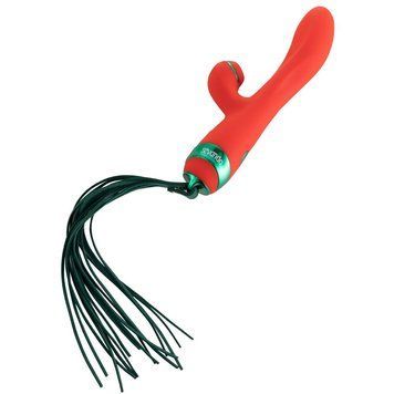 Вібратор-кролик з флогером LOCKINK &mdash; SEVANDA Whip Vibrating Massage Wand - Red & Green SX0903 фото