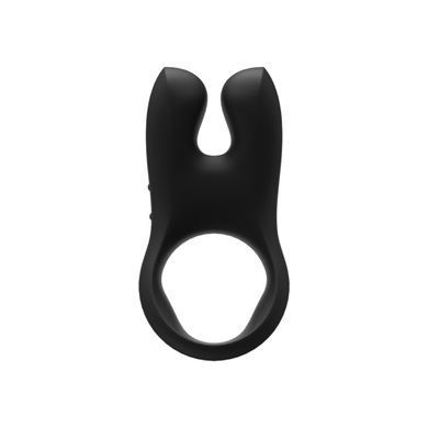 Эрекционное виброкольцо с двойной стимуляцией клитора Fun Factory NŌS black, 2 мотора SX0973 фото