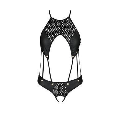 Боді з екошкіри з відкритим доступом Passion &mdash;Tasmina Body Black SO7110 фото