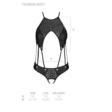 Боді з екошкіри з відкритим доступом Passion &mdash;Tasmina Body Black SO7110 фото