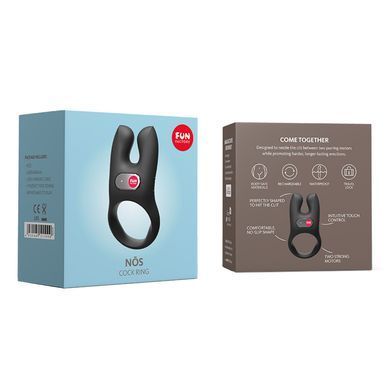 Эрекционное виброкольцо с двойной стимуляцией клитора Fun Factory NŌS black, 2 мотора SX0973 фото