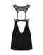 (SALE) Сорочка бебі-дол з мереживом на грудях Obsessive Donna Dream babydoll XS/S Black, стрінги SO8630 фото 4