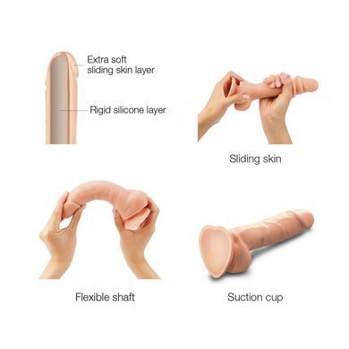 Реалістичний фалоімітатор Strap-On-Me Sliding Skin Realistic Dildo Vanille S, ефект рухливої шкіри SO6251 фото