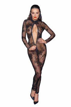 Бодістокінг Noir Handmade F237 Long tulle overall - 3XL SX0126 фото