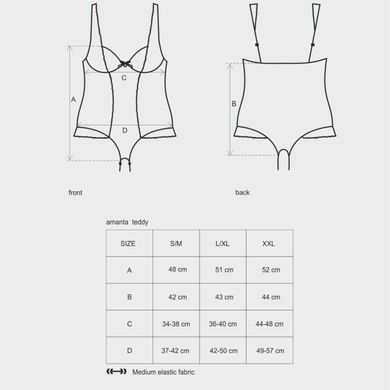 Розпродаж!!! Сітчасте боді з відкритим доступом Obsessive &mdash; Amanta Teddy Black SO7199 фото