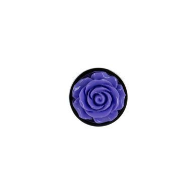 Металева анальна пробка Lux Active з трояндою - Rose Anal Plug - Purple, віброкуля в подарунок SO5573 фото