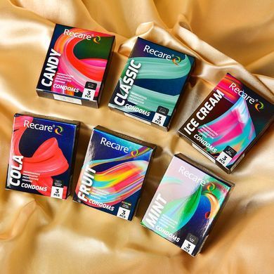 Презервативи Holographic Recare Ice Cream Big Dotted Condoms 3 шт, з пухирцями, аромат: морозиво SX3332 фото
