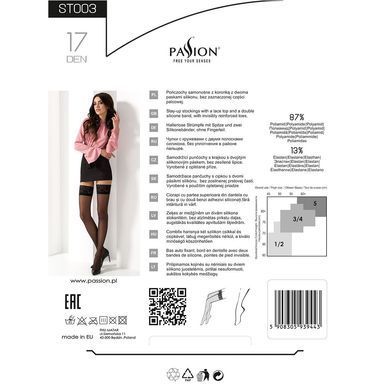 Графітові панчохи на ажурній силіконовій гумці Passion ST003 1/2 grafit SO4293 фото