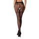 Колготки-бодістокінги Passion S012 One Size, Black, імітація панчіх, пояса та мереживних трусиків PSS012B фото 2