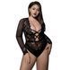 Мереживне боді з імітацією шнурівки JSY &mdash; P61139 Plus Size Black SX1869 фото 1