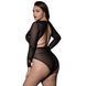 Мереживне боді з імітацією шнурівки JSY &mdash; P61139 Plus Size Black SX1869 фото 4