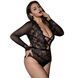 Мереживне боді з імітацією шнурівки JSY &mdash; P61139 Plus Size Black SX1869 фото 3