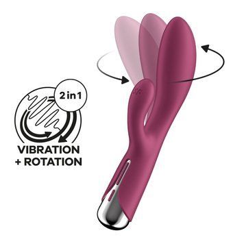 Вібратор-кролик Satisfyer &mdash; Spinning Rabbit 1 Red з ротацією, 3 мотори SX0561 фото