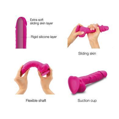 Реалістичний фалоімітатор Strap-On-Me Sliding Skin Realistic Dildo Fuchsia S, ефект рухливої шкіри SO6254 фото