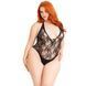 Сітчасте боді з мереживом Leg Avenue &mdash; Floral Lace Deep-V Teddy Plus Size Black SX1084 фото 3