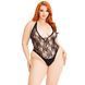 Сітчасте боді з мереживом Leg Avenue &mdash; Floral Lace Deep-V Teddy Plus Size Black SX1084 фото 1