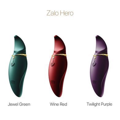 Вібратор 2в1 з язичком Zalo &mdash; Hero Wine Red, кристал Swarovski SO6659 фото