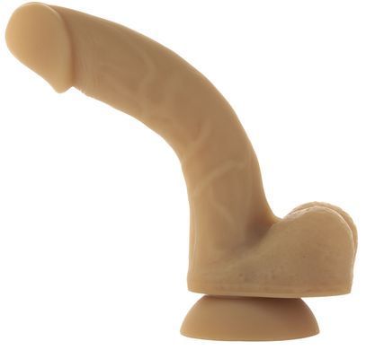 Гнучкий фалоімітатор на присосці ADDICTION &mdash; ANDREW 8&Prime; Silicone Dong &mdash; Caramel, віброкуля в подаруно SO5579 фото