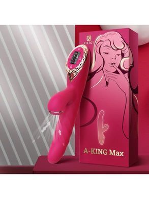 Вібратор-кролик KISSTOY &mdash; A-King Max Red з вакуумною стимуляцією і стовбуром, що обертається  SO4956 фото
