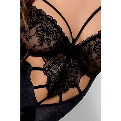 Мереживне боді монокіні Passion Exclusive &mdash; Haya Body Black PS22930 фото