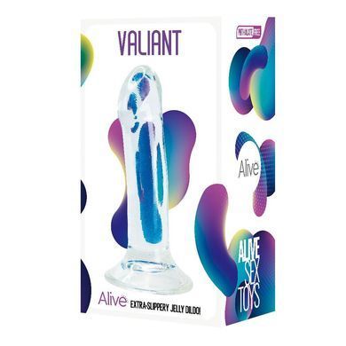 Прозорий фалоімітатор Alive Valiant Jelly Dildo (м'ята упаковка!!!) SO6032-R фото
