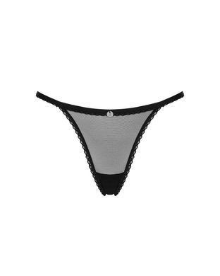 Прозорі стрінги із мереживом Obsessive Celia Noir thong XS/S SO7868 фото