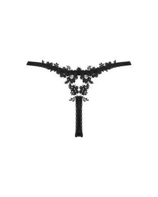Прозорі стрінги із мереживом Obsessive Celia Noir thong XS/S SO7868 фото