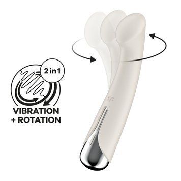 Вібратор з ротацією Satisfyer &mdash; Spinning G-Spot 1 Beige, плоский майданчик для стимуляції точки G SX0557 фото