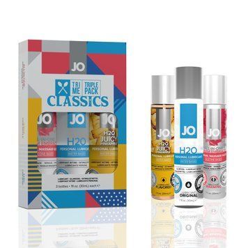 Набір змазок JO &mdash; Tri-Me Triple Pack Classics (3&times;30 мл) Водна, силіконова та смакова SO2839 фото