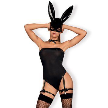 Еротичний костюм кролика Obsessive Bunny costume S/M black (м'ята упаковка!!!) SO7701-R фото