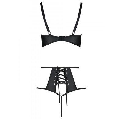 Розпродаж!!! Комплект з екошкіри Passion Tamaris Set black XXL/XXXL, бюстгальтер та трусики SO5798 фото