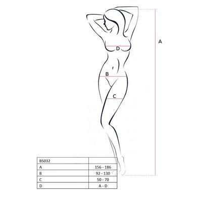Бодістокінг Passion BS032 white, комбінезон, топ і велика сітка PBS032W фото