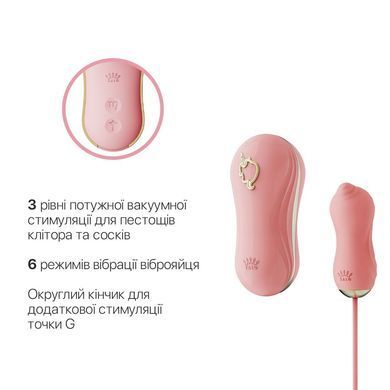 Набір 2в1 Zalo &mdash; UNICORN Pink, віброяйце + вакуумний стимулятор SO6684 фото