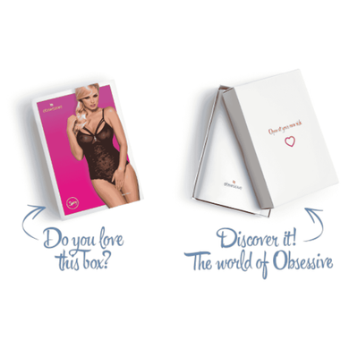 Мереживне боді з відкритим доступом Obsessive &mdash; 818-TED-1 Teddy Black SO9021 фото