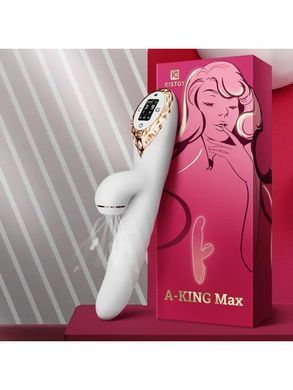 Вібратор-кролик KISSTOY &mdash; A-King Max White з вакуумною стимуляцією і стовбуром, що обертається SO4957 фото