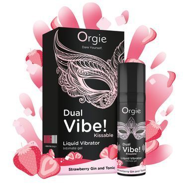Жидкий вибратор Orgie Dual Vibe! Strawberry Gin & Tonic Kissable Liquid Vibrator, 15 мл SX1489 фото