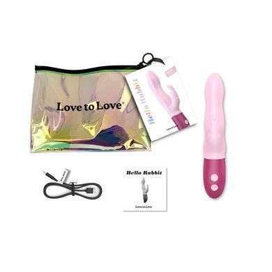 Вібратор-кролик Love To Love &mdash; Hello Rabbit Rose з гнучким стовбуром і стимуляцією точки G, 2 мотори SO3352 фото