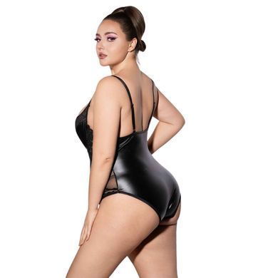 Боді з екошкіри з мереживом JSY &mdash; P61153 Plus Size Black SX1873 фото