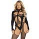 Сітчастий бодістокінг з панчохами Leg Avenue &mdash; Bodystocking With Cutout Teddy One Size Black SX1087 фото 1