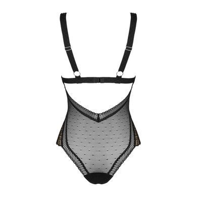 Мереживне боді з декольте Obsessive &mdash; Estiqua Teddy Black SO7260 фото