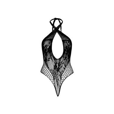 Сітчасте боді Leg Avenue &mdash; Lace And Net Halter Teddy One Size Black SO8557 фото