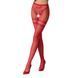 Сітчасті колготки з відкритим доступом Passion S015 One Size, Red, імітація панчіх і трусиків PSS015R фото 1