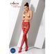 Сітчасті колготки з відкритим доступом Passion S015 One Size, Red, імітація панчіх і трусиків PSS015R фото 2
