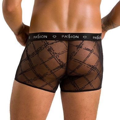 Чоловічі прозорі боксери Passion 032 SHORT JAMES L/XL Black, сітка SO7567 фото