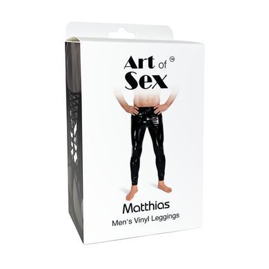 Лаковані чоловічі легінси Art of Sex - Matthias, колір чорний, розмір M SX3371 фото