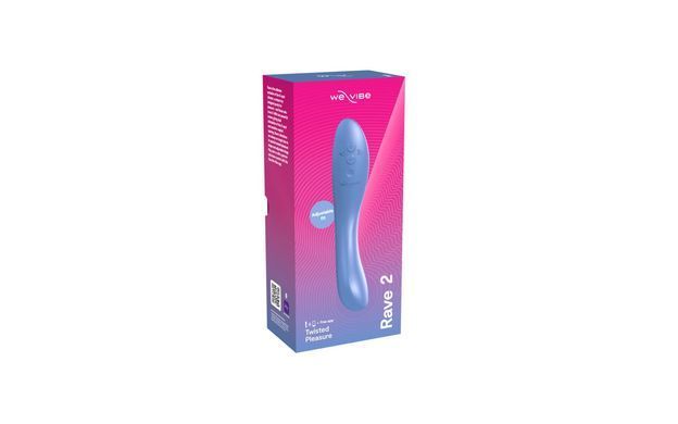 Смарт-вібратор We-Vibe &mdash; Rave 2 Twisted Pleasure Blue, для точки G та входу в піхву, 2 мотори SO8768 фото