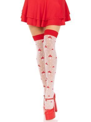Панчохи Leg Avenue Polka Dot Mushroom Thigh Highs One Size SX1044 фото