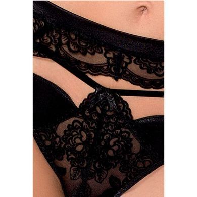 Комплект білизни Passion Exclusive TONYA SET XXL/XXXL, black, трусики, ліф, пояс для панчох PS24112 фото