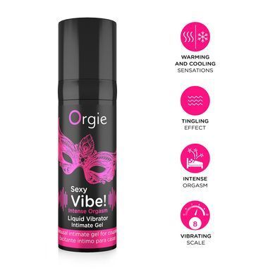 Жидкий вибратор Orgie Sexy Vibe! Intense Orgasm, 15 мл, тепло-холод, очень мощный SX1547 фото