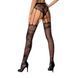 Сітчасті панчохи-стокінги Passion S016 One Size, Black, імітація ажурного пояса з гартерами PSS016B фото 2